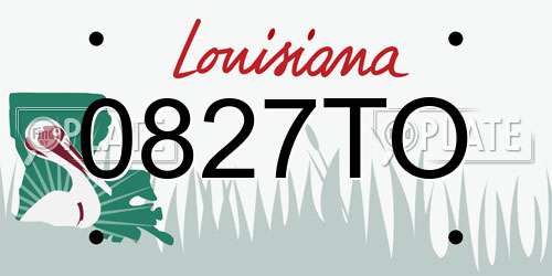 0827TO Louisiana License Plate