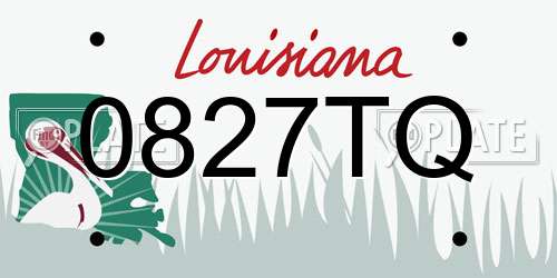 0827TQ Louisiana License Plate