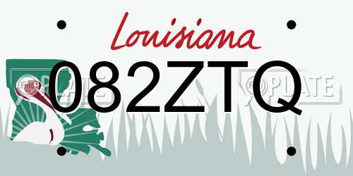 082ZTQ Louisiana License Plate