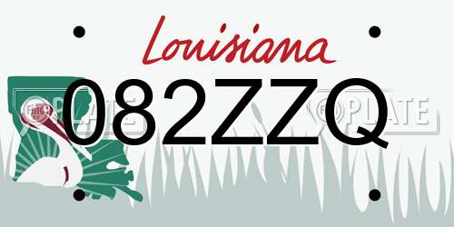 082ZZQ Louisiana License Plate