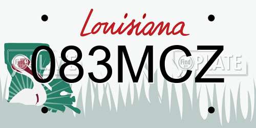 083MCZ Louisiana License Plate