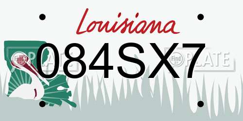 084SX7 Louisiana License Plate
