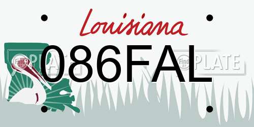 086FAL Louisiana License Plate