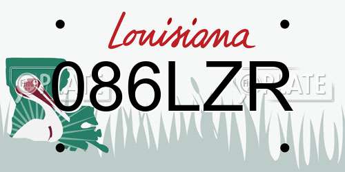 086LZR Louisiana License Plate