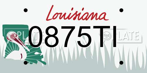 0875TI Louisiana License Plate