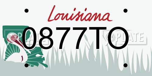0877TO Louisiana License Plate