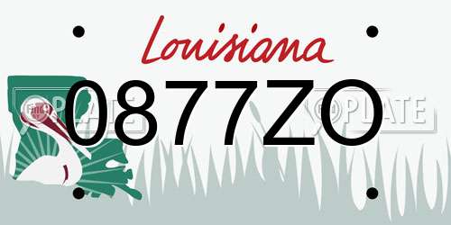 0877ZO Louisiana License Plate
