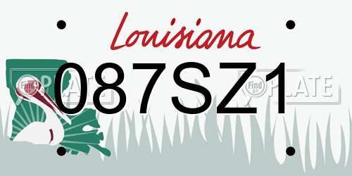 087SZ1 Louisiana License Plate