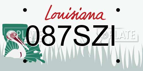 087SZI Louisiana License Plate