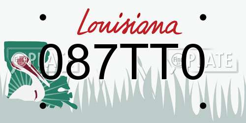 087TT0 Louisiana License Plate