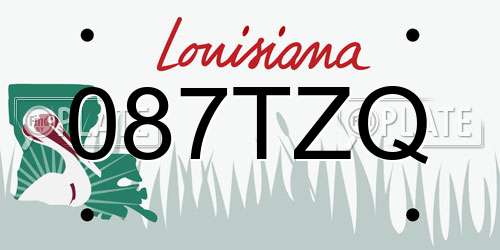 087TZQ Louisiana License Plate