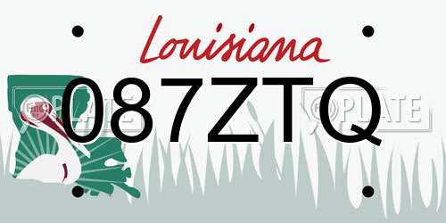 087ZTQ Louisiana License Plate