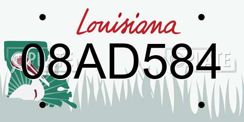08AD584 Louisiana License Plate