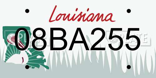 08BA255 Louisiana License Plate