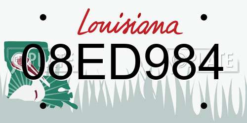 08ED984 Louisiana License Plate