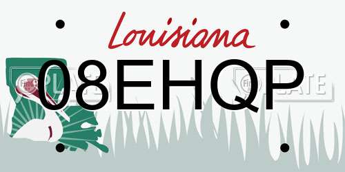 08EHQP Louisiana License Plate