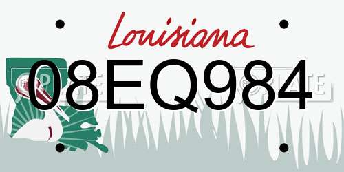 08EQ984 Louisiana License Plate