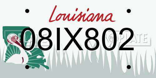08IX802 Louisiana License Plate
