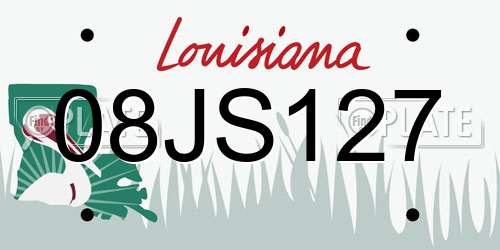08JS127 Louisiana License Plate