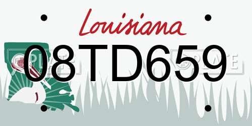 08TD659 Louisiana License Plate