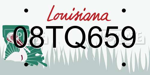08TQ659 Louisiana License Plate
