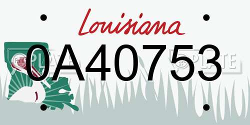 0A40753 Louisiana License Plate