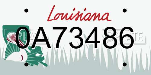 0A73486 Louisiana License Plate