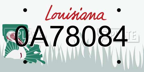 0A78084 Louisiana License Plate