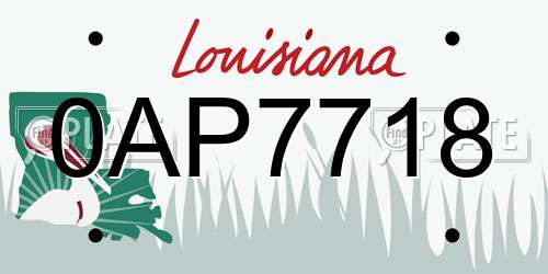 0AP7718 Louisiana License Plate