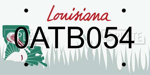 0ATB054 Louisiana License Plate