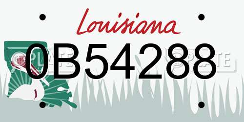 0B54288 Louisiana License Plate