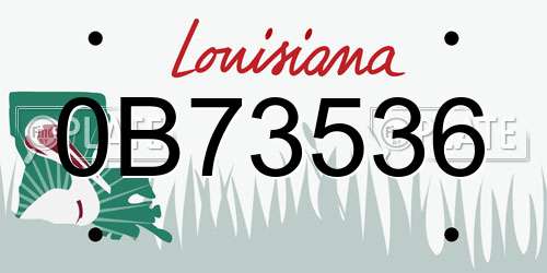 0B73536 Louisiana License Plate