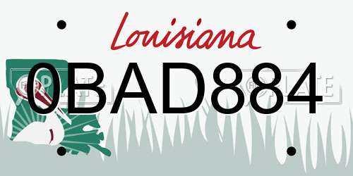 0BAD884 Louisiana License Plate