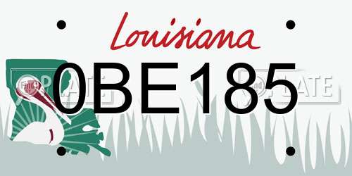 0BE185 Louisiana License Plate