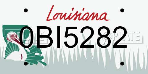 0BI5282 Louisiana License Plate