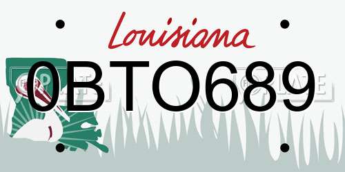 0BTO689 Louisiana License Plate