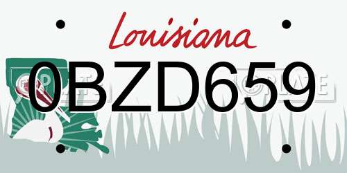 0BZD659 Louisiana License Plate