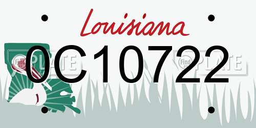 0C10722 Louisiana License Plate