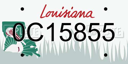 0C15855 Louisiana License Plate