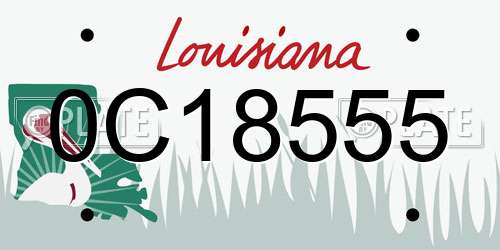 0C18555 Louisiana License Plate