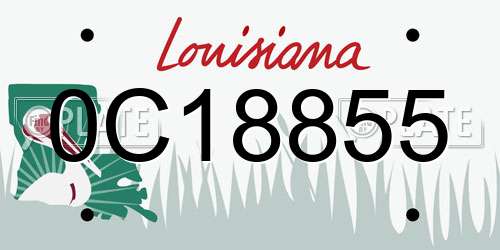 0C18855 Louisiana License Plate