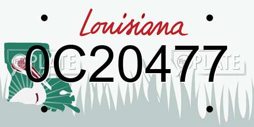 0C20477 Louisiana License Plate