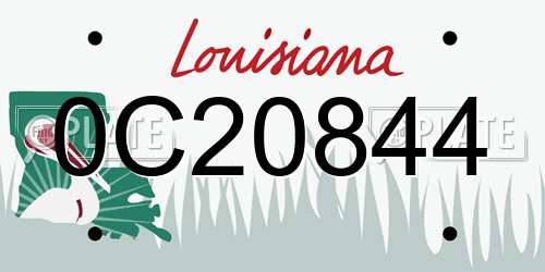 0C20844 Louisiana License Plate