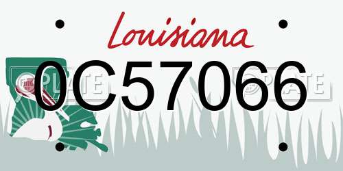 0C57066 Louisiana License Plate