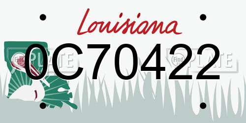 0C70422 Louisiana License Plate