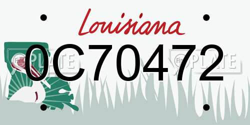 0C70472 Louisiana License Plate