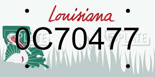 0C70477 Louisiana License Plate