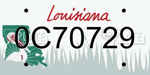 0C70729 Louisiana License Plate