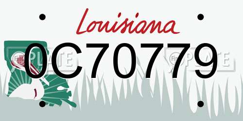 0C70779 Louisiana License Plate