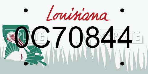 0C70844 Louisiana License Plate